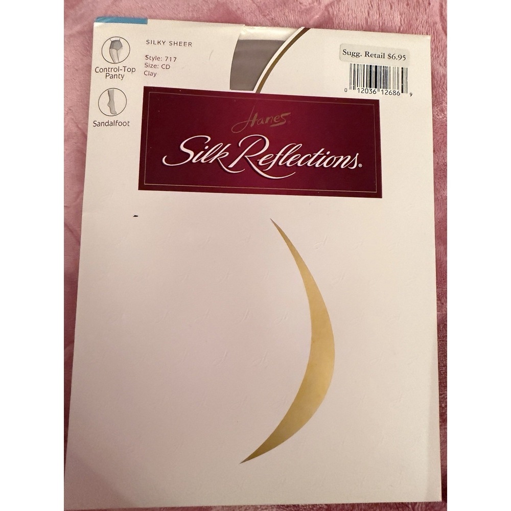 90's Hanes Silk Reflections Silky Sheer Ctrl Top Clay Size CD Style 717